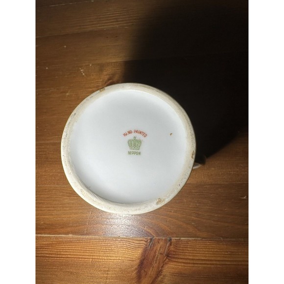 Antique Hand-Painted Nippon Creamer with Walnuts and Autumn Leaves Design - Picture 3 of 7